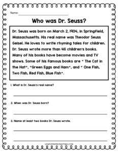 FREE Dr. Seuss Worksheets and Printables for Kids! - Leap of Faith ...