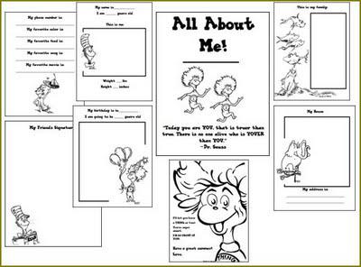 Dr. Seuss All About Me Book