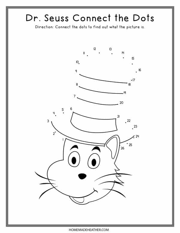 Dr. Seuss Dot to Dot Printables » Homemade Heather