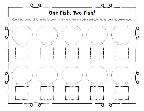 One Fish, Two Fish! - Dr. Seuss Printable Counting Activity