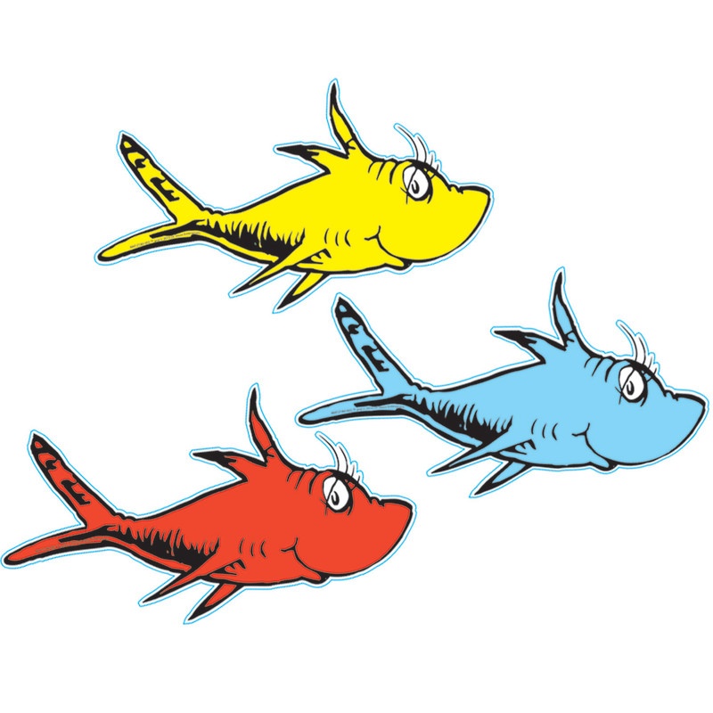Dr Seuss One Fish Two Fish Paper Cut Outs
