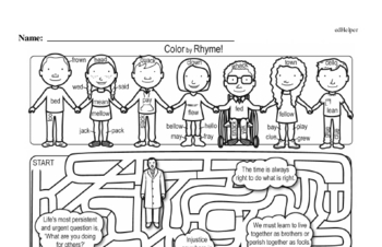 dr martin luther king jr worksheet 1st grade