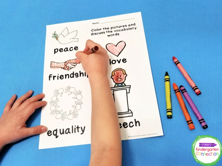 dr martin luther king jr worksheet 1st grade