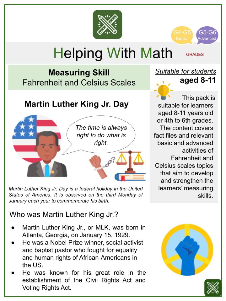 dr martin luther king jr worksheet 1st grade