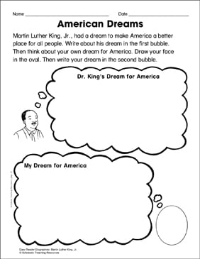 dr martin luther king jr worksheet