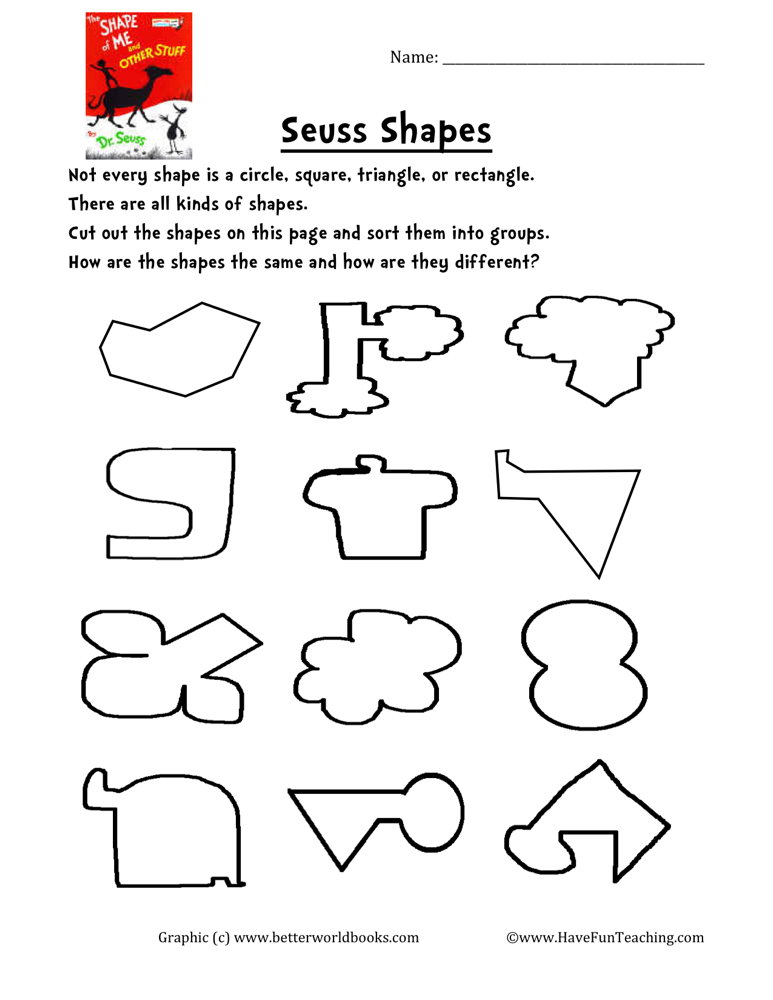 Dr. Seuss Shapes Worksheet  