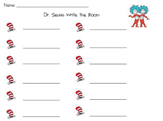 dr seuss kindergarten worksheet