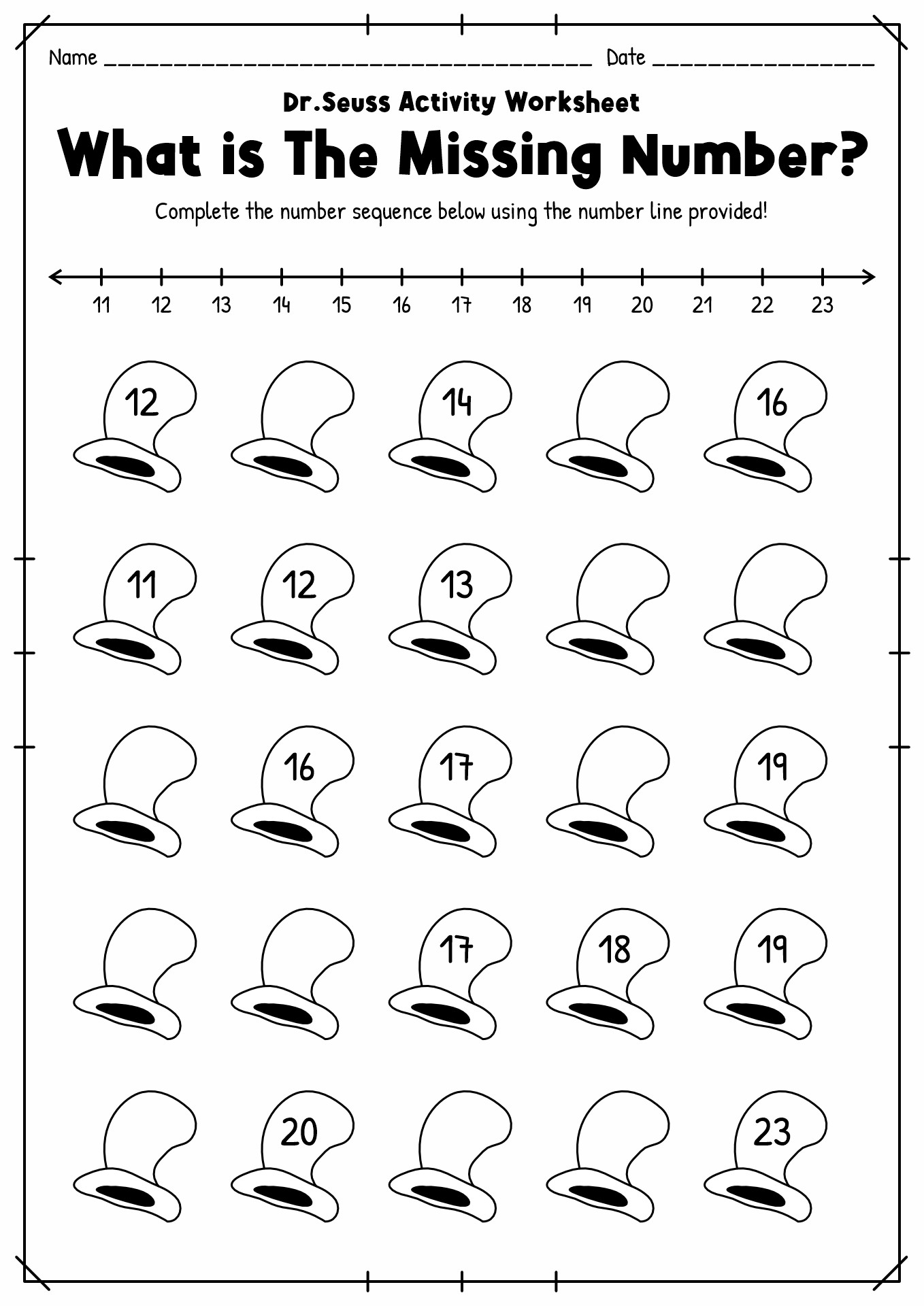 18 Dr. Seuss Worksheets For Preschool - Free PDF at worksheeto.com