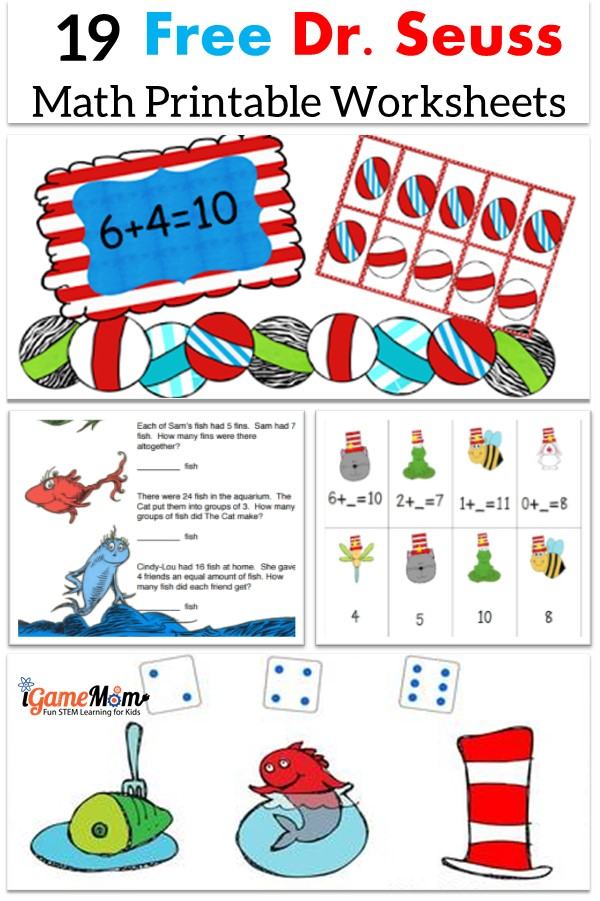 Free Dr Seuss Math Printable Worksheets for Kids
