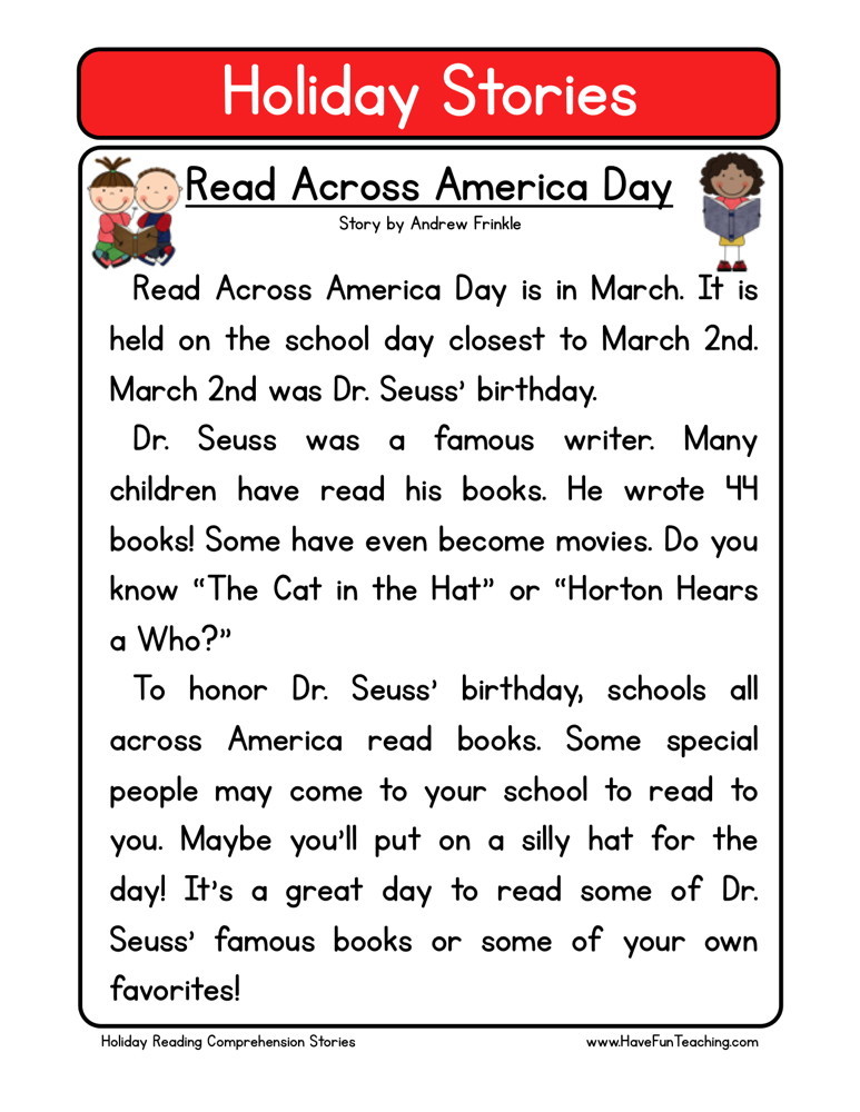 dr seuss reading comprehension worksheet