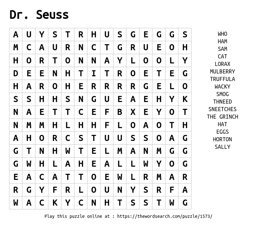 dr seuss wordsearch