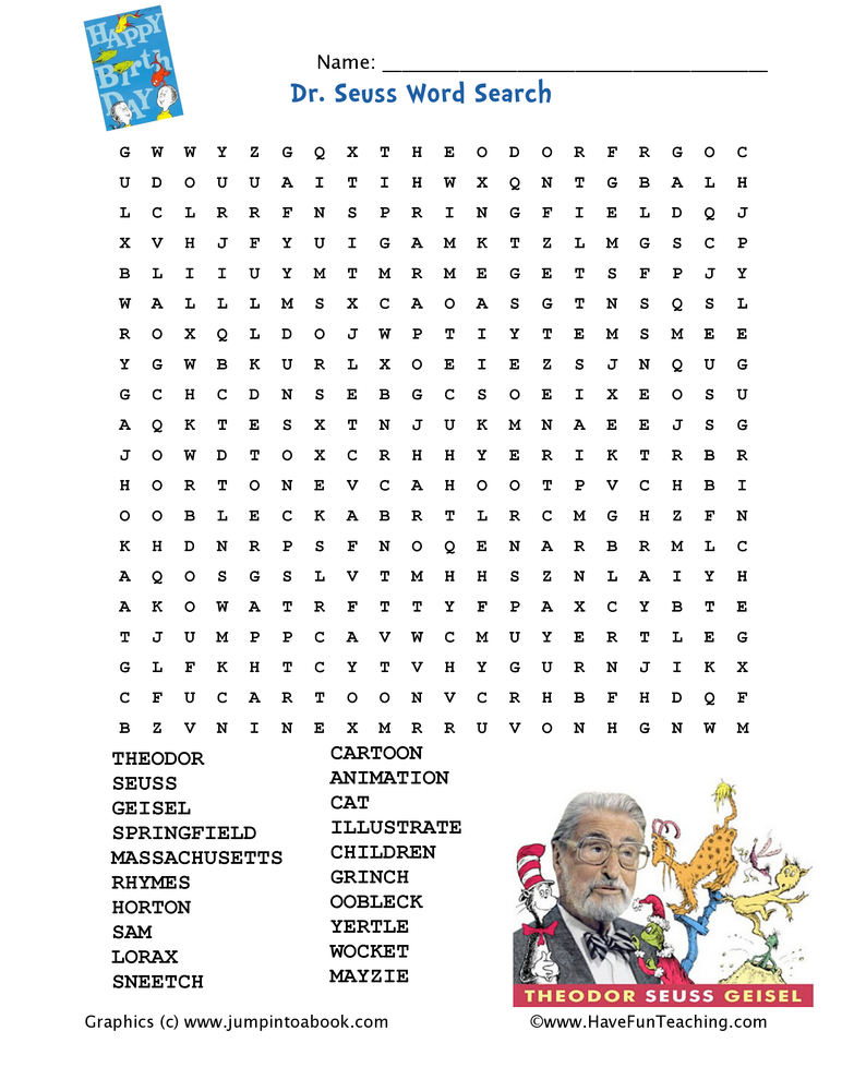 dr seuss wordsearch