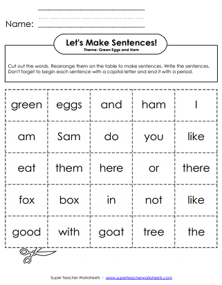 Dr. Seuss Worksheets