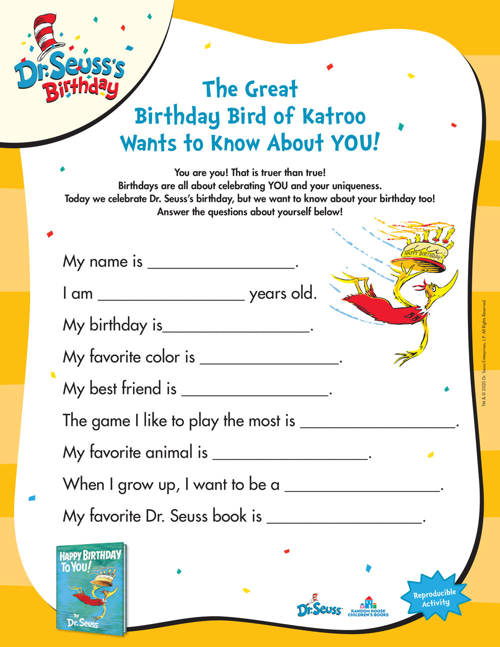 Dr. Seuss Printables and Activities | Brightly