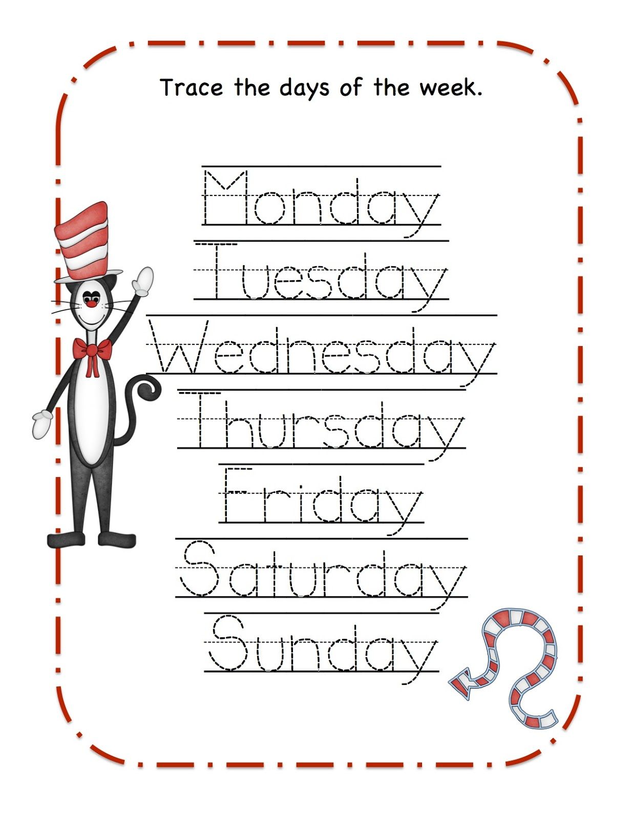 dr seuss worksheet kindergarten
