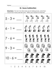 dr seuss worksheet kindergarten