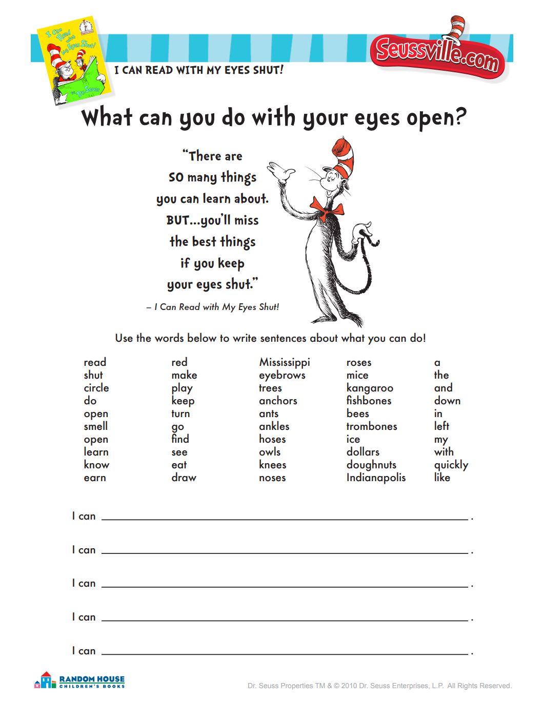 Dr. Seuss Printables and Activities | Brightly
