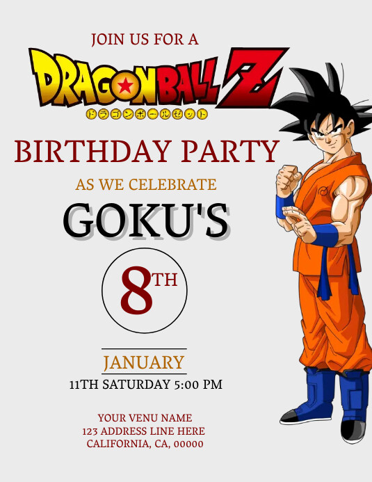 dragon ball z printable birthday cards