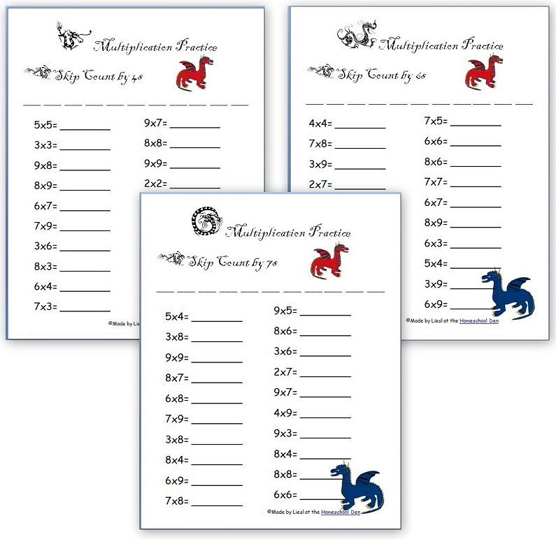 Dragon Themed Multiplication, Division and Addition Worksheet ...