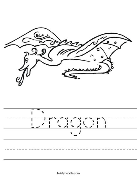 Dragon Worksheet - Twisty Noodle
