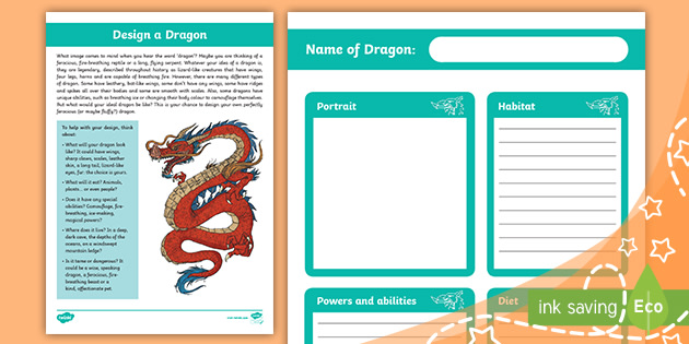 Design a Dragon Worksheet (Lehrer gemacht) - Twinkl