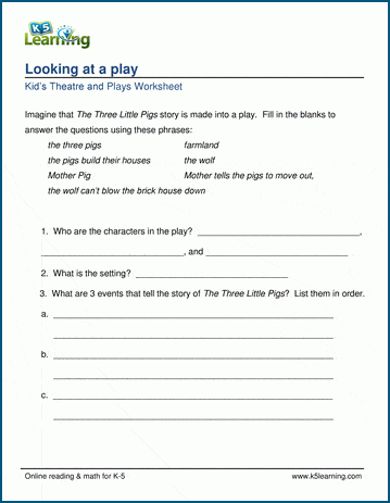 Drama Worksheets for Kids | Worsheets library