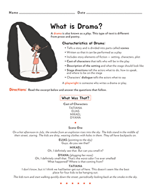 What is Drama? | Worksheet 