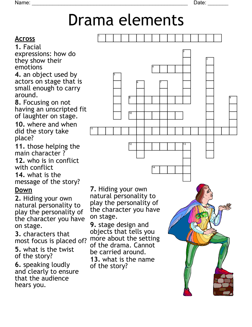 Elememts of Drama Worksheet - WordMint