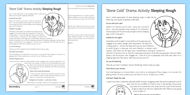 Sleeping Rough Drama Worksheet / Worksheet to Support Teaching On ...