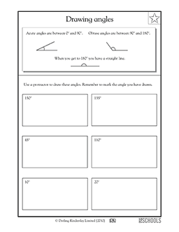 Drawing angles | 4th grade, 5th grade Math Worksheet | GreatSchools