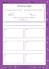 Drawing Angles - Math Practice Worksheet (Grade 5) - TeacherVision