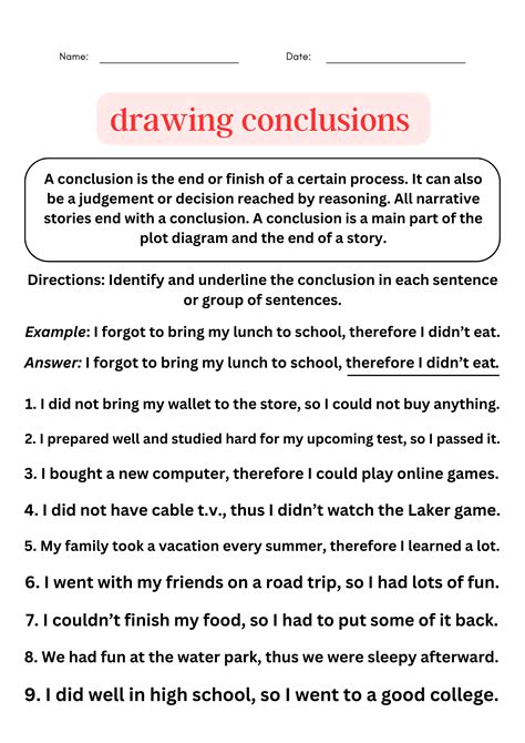 draw conclusions worksheet 3rd grade