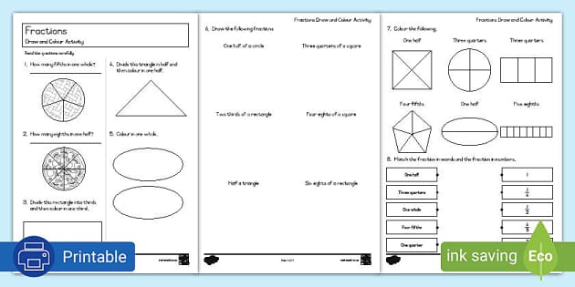 draw fractions worksheet