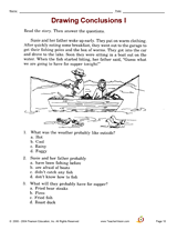 drawing conclusion worksheet 2nd grade