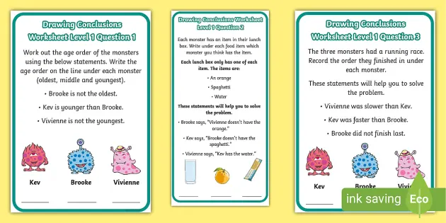 drawing conclusion worksheet halloween