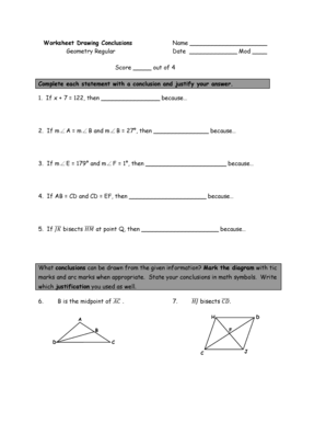 Drawing Conclusions Geometry Worksheets - Fill and Sign Printable ...