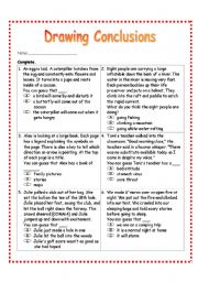 Drawing Conclusions Worksheet 2 - ESL worksheet by dreidteacher
