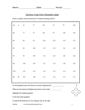 Drawing Contour Lines Worksheet 2020-2024 - Fill and Sign ...