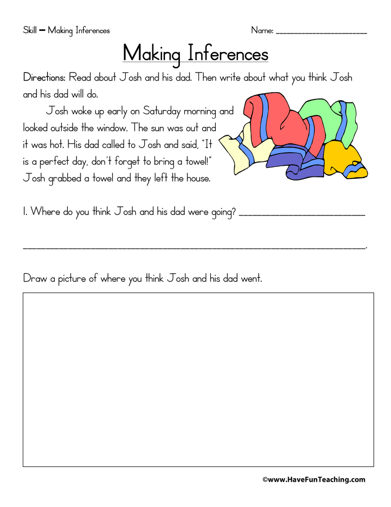 Making Inferences Worksheet  