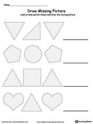 FREE* Draw the Missing Picture to Complete the Pattern ...