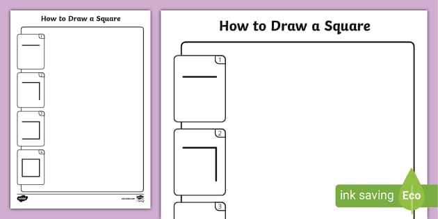 FREE! - How to Draw a Square (teacher made) - Twinkl