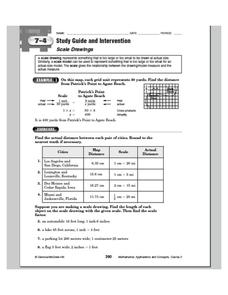 Scale Drawings Worksheet for 7th - 8th Grade | Lesson Planet
