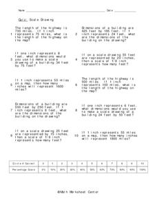 Scale Drawing Worksheet for 10th Grade | Lesson Planet