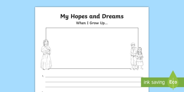 FREE! - My Hopes and Dreams Worksheet / Worksheet to Support ...