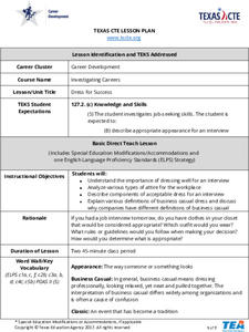 dress for success worksheet