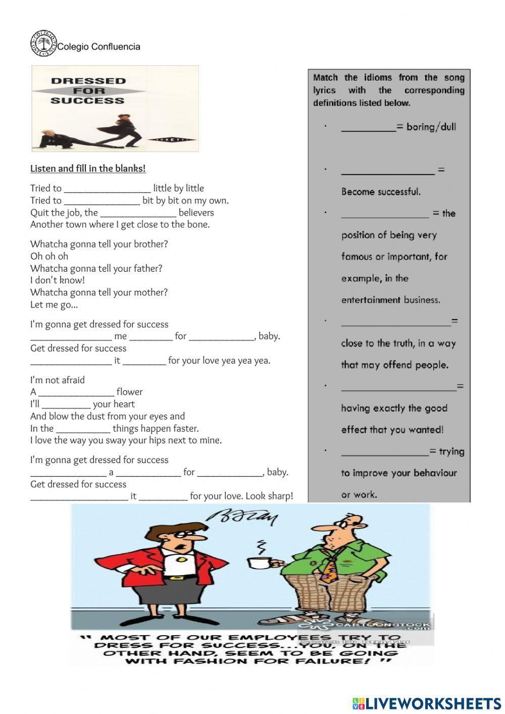dress for success worksheet
