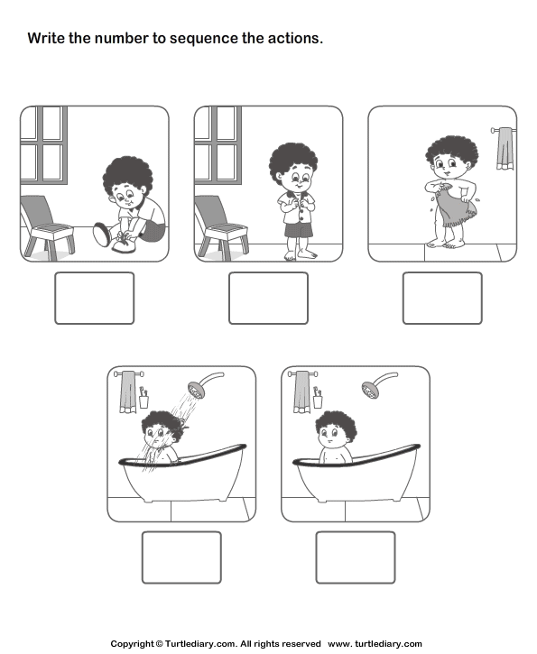 Picture Sequencing Boy Dressing Up | Turtle Diary Worksheet