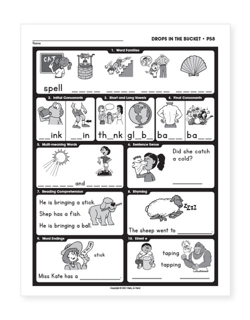 drop in the bucket worksheet