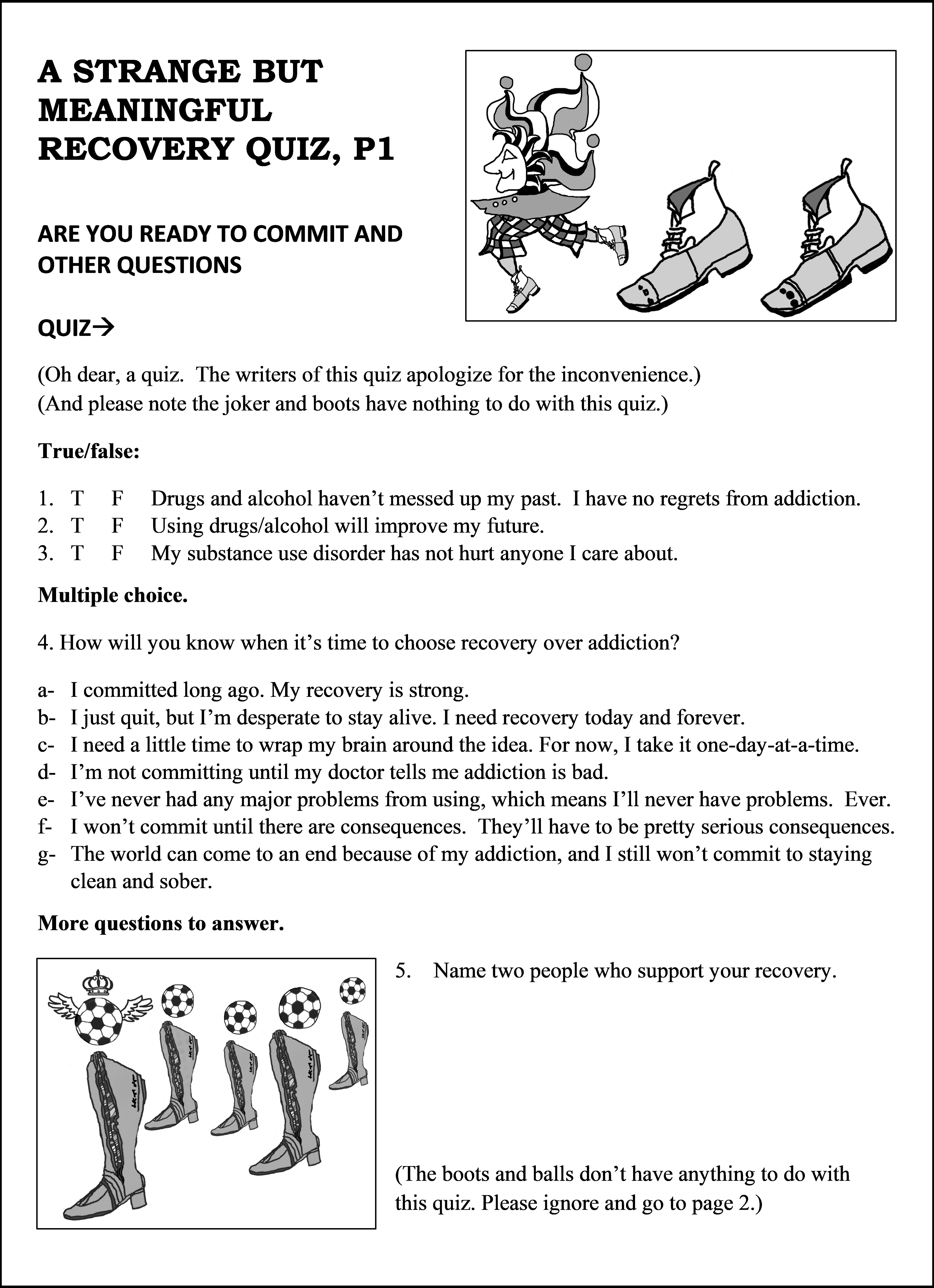 drug and alcohol recovery worksheet