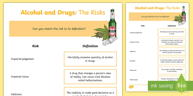 drug education worksheet